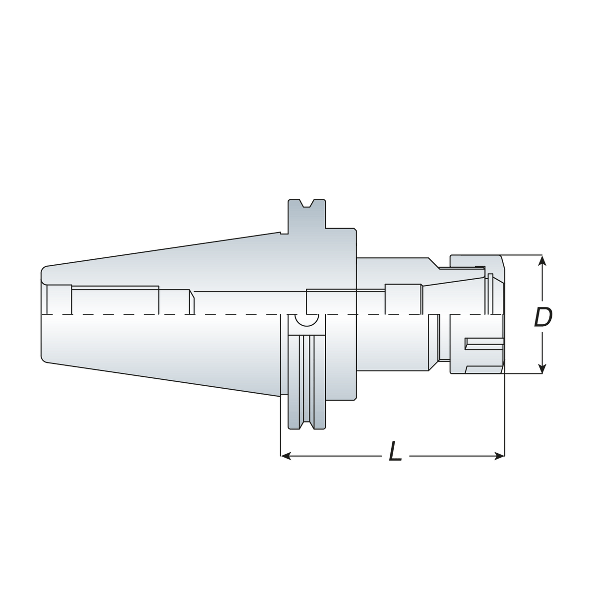 Portautensili CAT40 Con Pinza ER16 – M & J TOOLING LLC, Modello ER1616X2, Usato