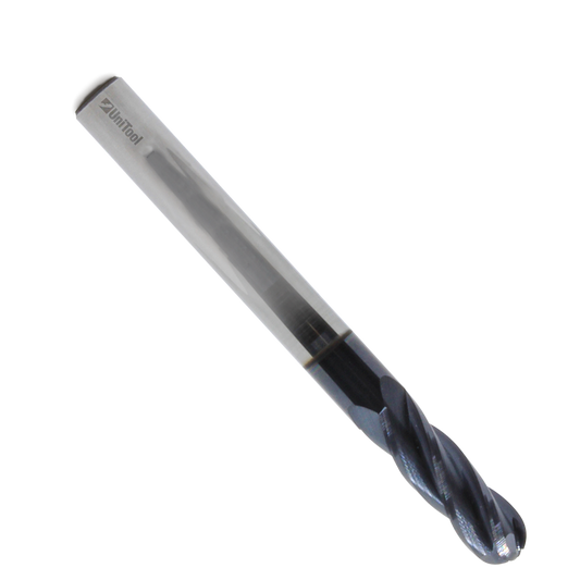 Cortador Carburo Vertical Bola 4fl 1/8" x 1/8" x 1/2" x 1.1/2" TiAlN Unitool